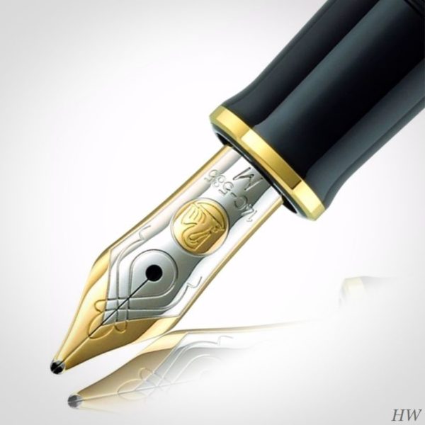 PELIKAN Füllhalter Souverän M600 schwarz-blau mit Bicolor-Goldfeder 14k//585 EF