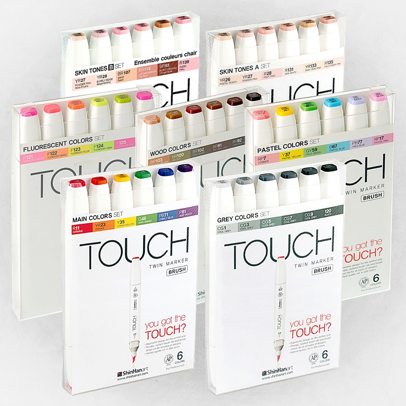 Shinhan Touch Brush Marker 6er-Sets