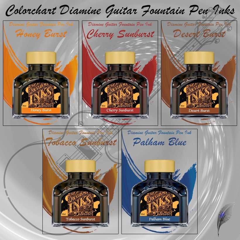 Diamine Guitar Ink Colorchart