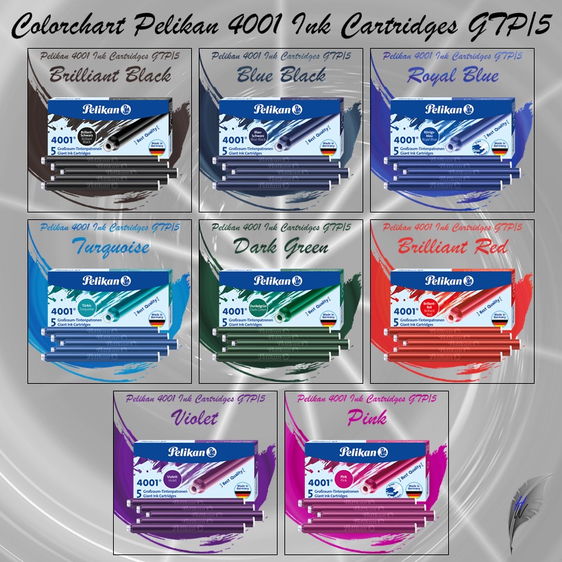 Pelikan 4001 Tintenpatronen GTP/5 Colorchart