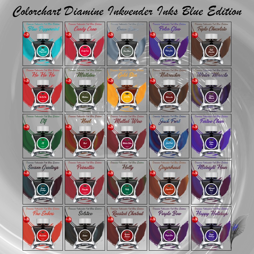 Diamine Blue Edition Colorchart