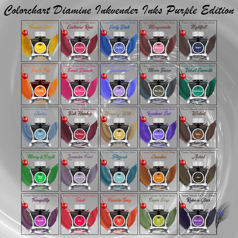Diamine Purple Edition Colorchart